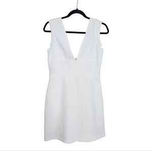 Zara Trafaluc White Waffle Plunge Mini Dress size Medium